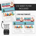 nostalgic santa christmas bazaar market festival invitation